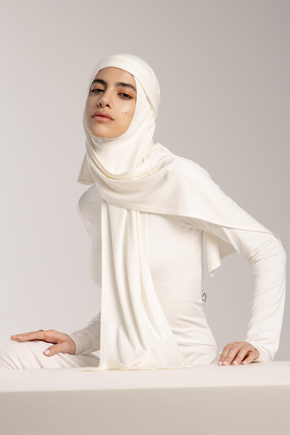 Хиджаб Молик тройка белый