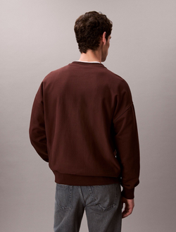 Свитшот Calvin Klein Premium Terry Monogram Logo Relaxed Rich Brown