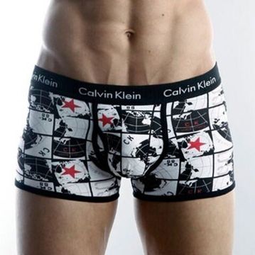 Мужские трусы боксеры Calvin Klein 365 print   Black Globe