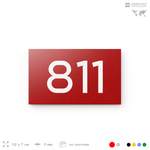 Номер на дверь 811, табличка на дверь для офиса, квартиры, кабинета, аудитории, склада, красная 120х70 мм, Айдентика Технолоджи