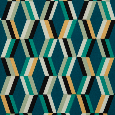 Атлас Армани стрейч принт, 90 гр/м2, 145 см, морская волна