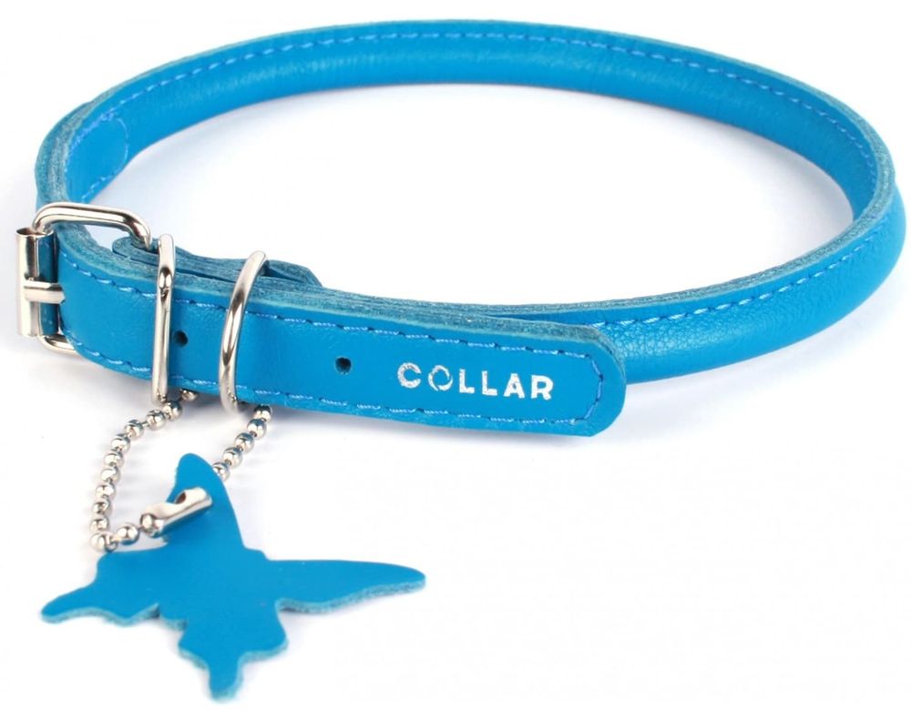 Ошейник "CoLLaR Glamour"  круглый синий для длинношерстных собак ширина 10мм, длина 39-47см
