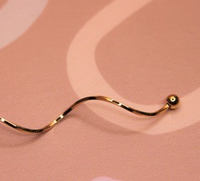 Подвеска волна шарик 62 мм позолота