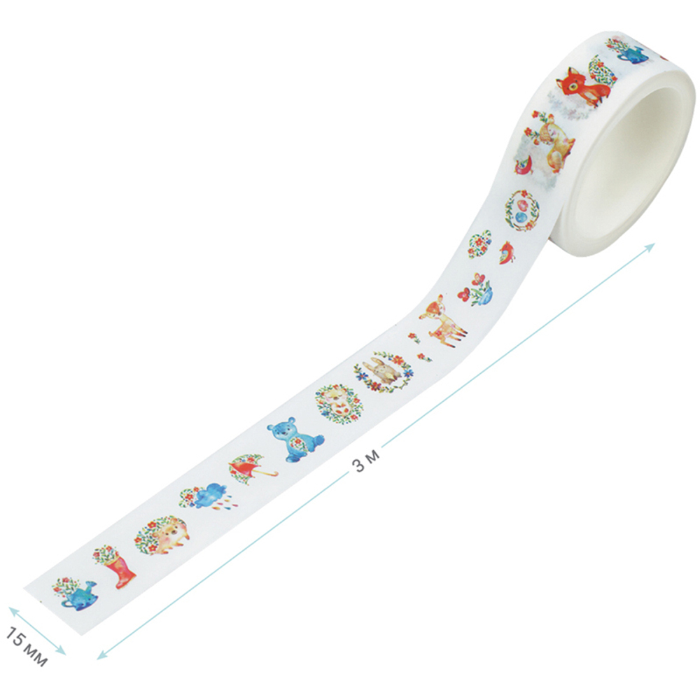 Клейкая лента декоративная "Cute toys", 1,5см*3м, MESHU