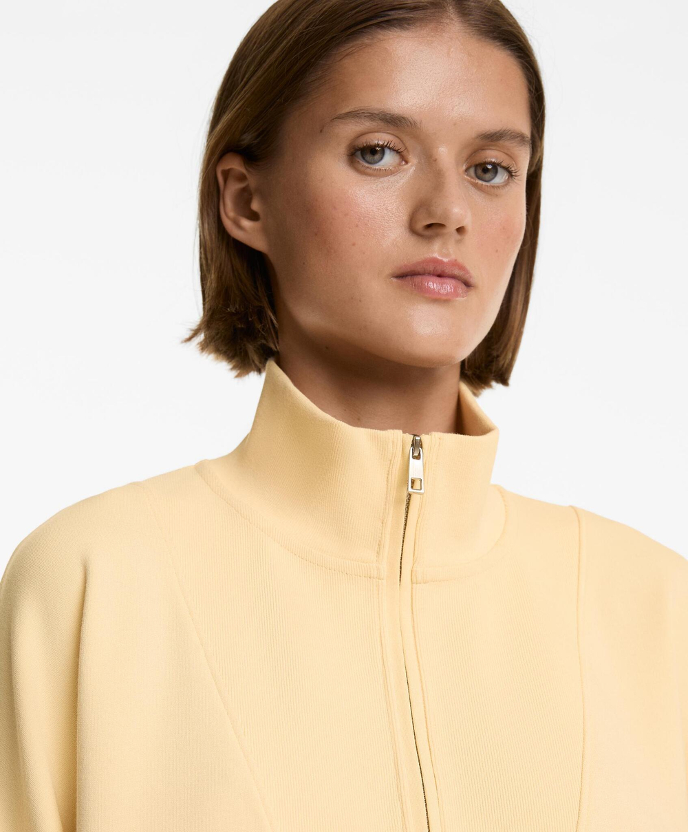 Oysho Толстовка на молнии из хлопка и модала, желтый