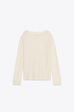 ZARA СВИТЕР В СТИЛЕ РУСТИК, ЭКРЮ