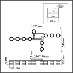 8303/10C COMFI LN26 237 белый, металл Светильник потолочный GX53 LED 10*7W 220V AGNIA
