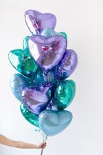 Шар (30"/76 см) Сердце, Холодно-голубой, в упаковке