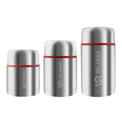 Термос для еды Relaxika 301 (0,7 литра) в термочехле, стальной