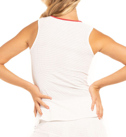 Женский топ теннисный Lucky in Love Core Whites Mesh Love Tank - белый