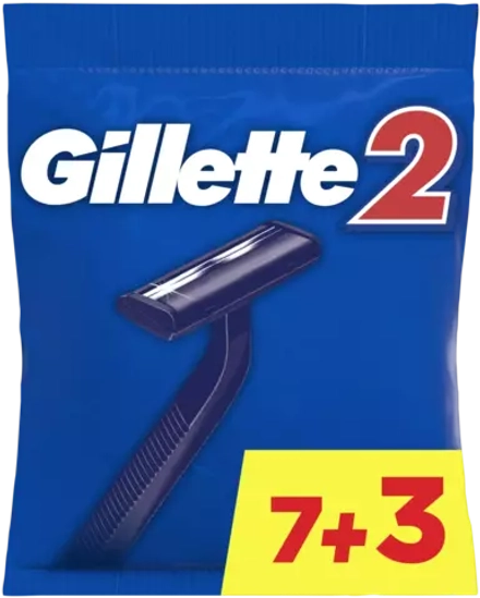 Gillette Одноразовые Мужские Бритвы Gillette2, с 2 лезвиями, 10, фиксированная головка