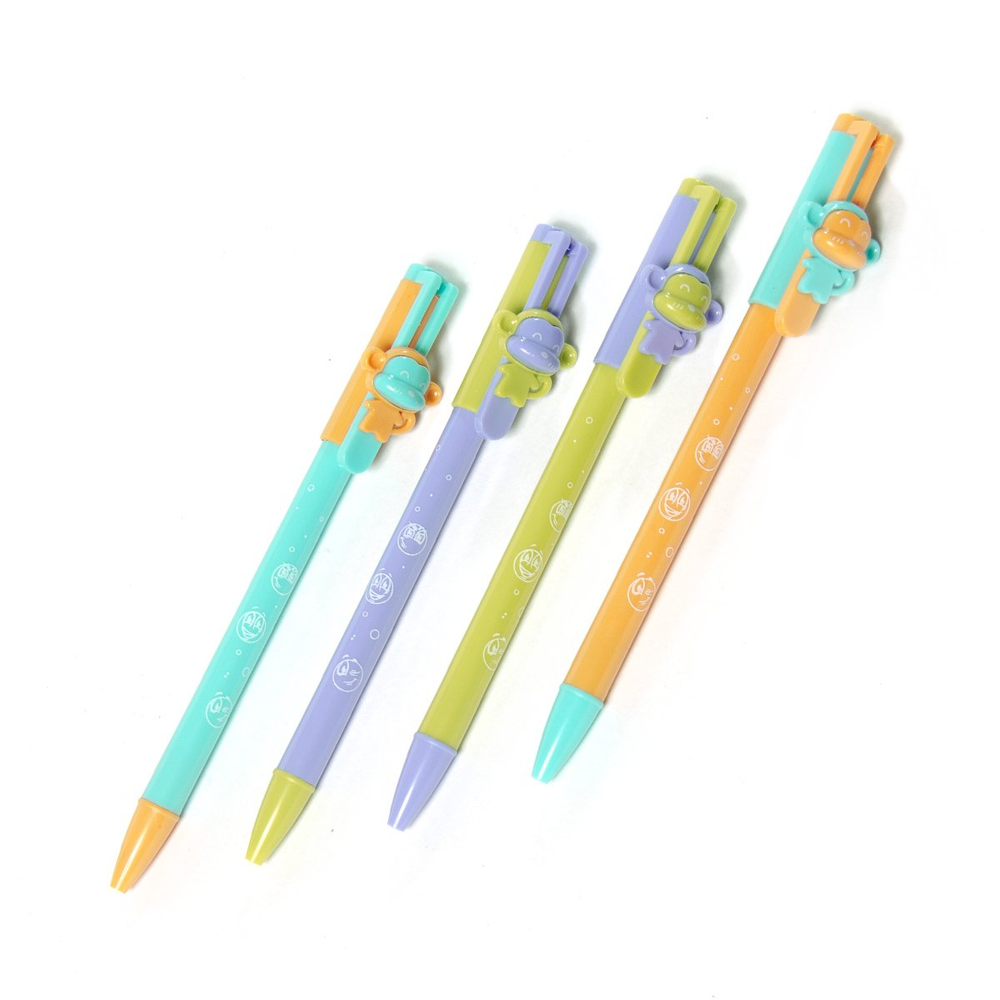 Ручка шариковая Alingar "Вaby-pen Обезьянка", 0,7 мм, синяя, автоматическая, фигурный клип, круглый, цветной, пластиковый корпус, карт.уп