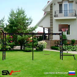 Уличная шведская стенка Sv Sport рукоход х 2 У55611К (Брусья/Стойка/Скамья/Деревянные/Щит баскет/Кронш бокс)