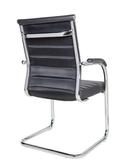 Кресло офисное Норден / Авалон CF / хром / черная экокожа