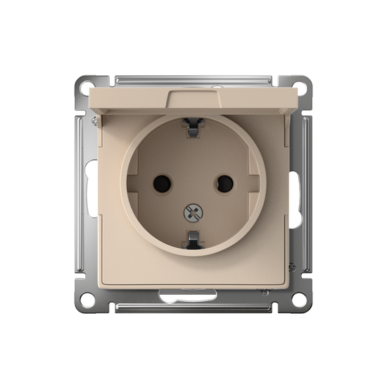 Розетка AtlasDesign 16А IP20 с заземл. защ. шторки с крышкой механизм песочн. SE ATN001246
