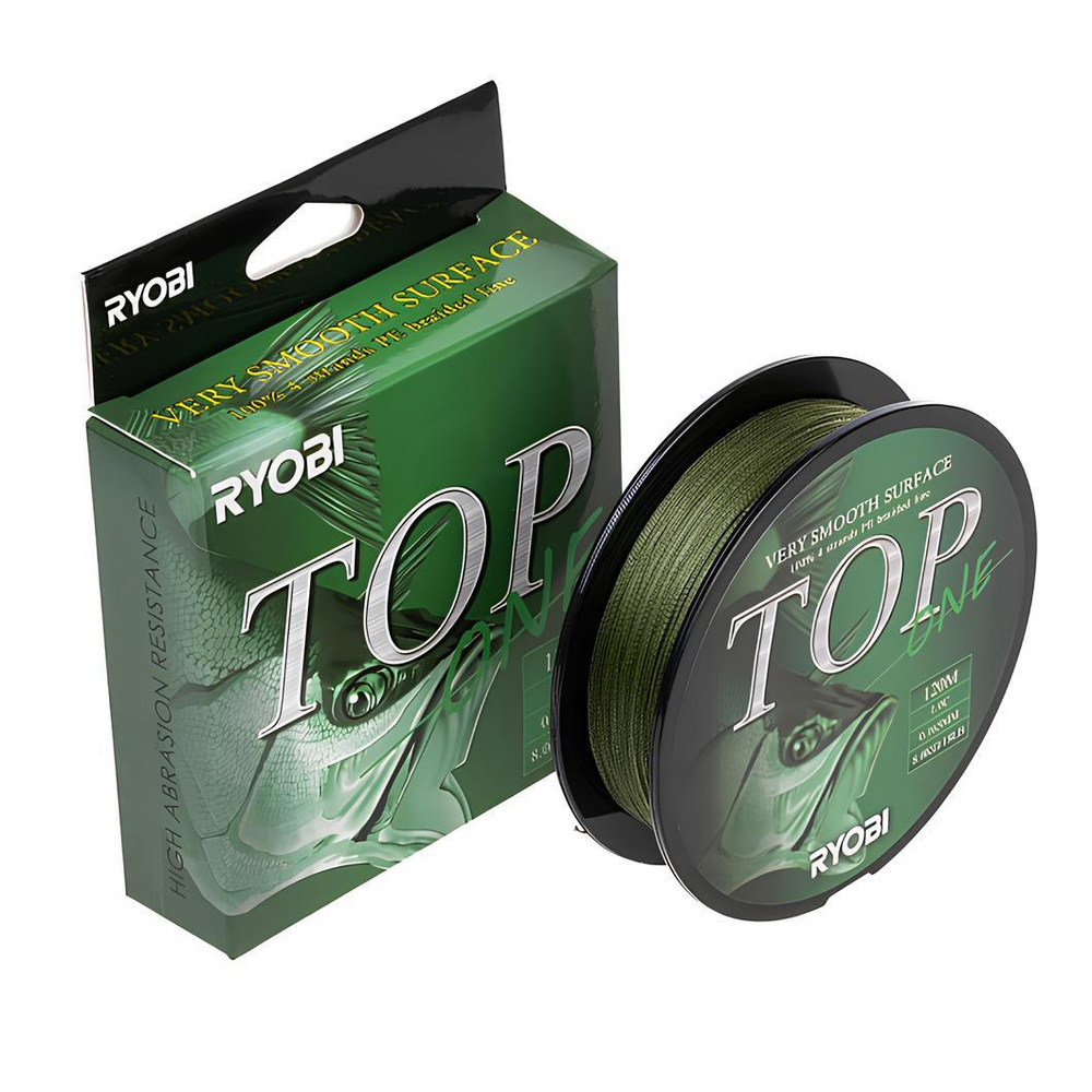 Шнур TOP PE4X-120M 1.0/d-0.165mm Dark green Ryobi