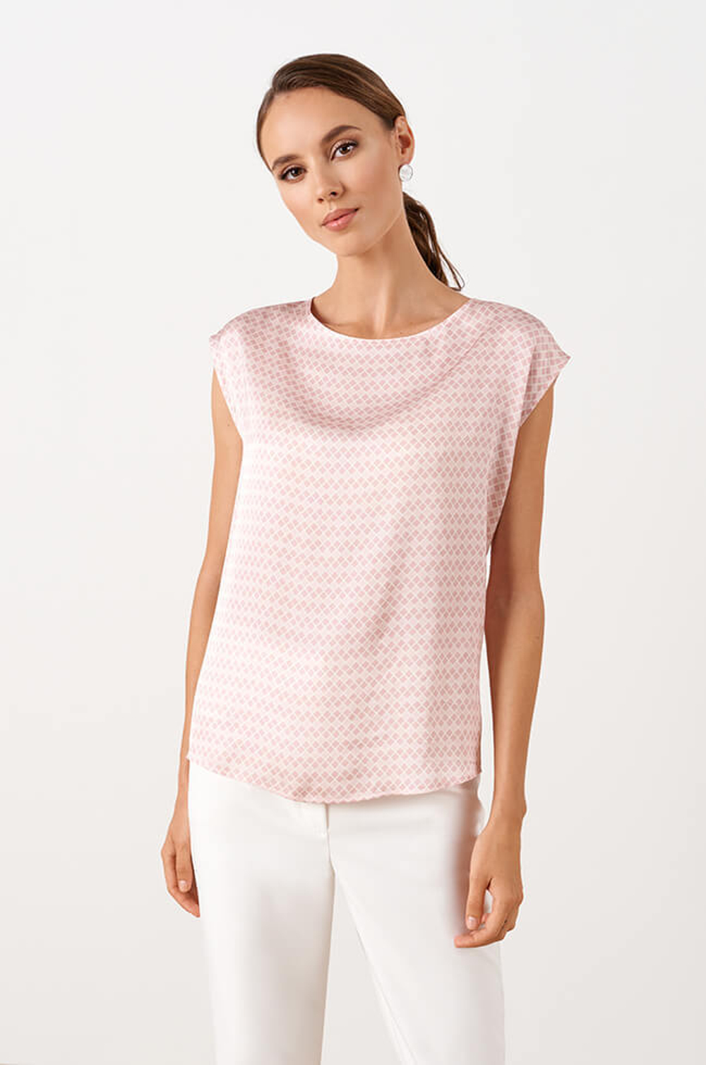 23032 Блузка женская (розовый принт)