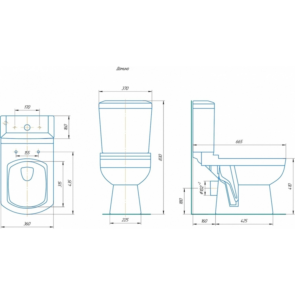 Унитаз-компакт "Домино/К" белый (гор, нижн, дюро м/лифт быстросъемн, 2-кн.арм Уклад) (Kirovit)