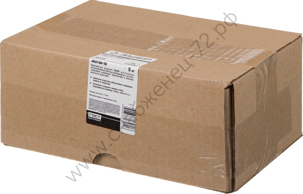 ЗУБР DIN 6334 M10, переходная гайка, цинк, 5 кг (303750-10)