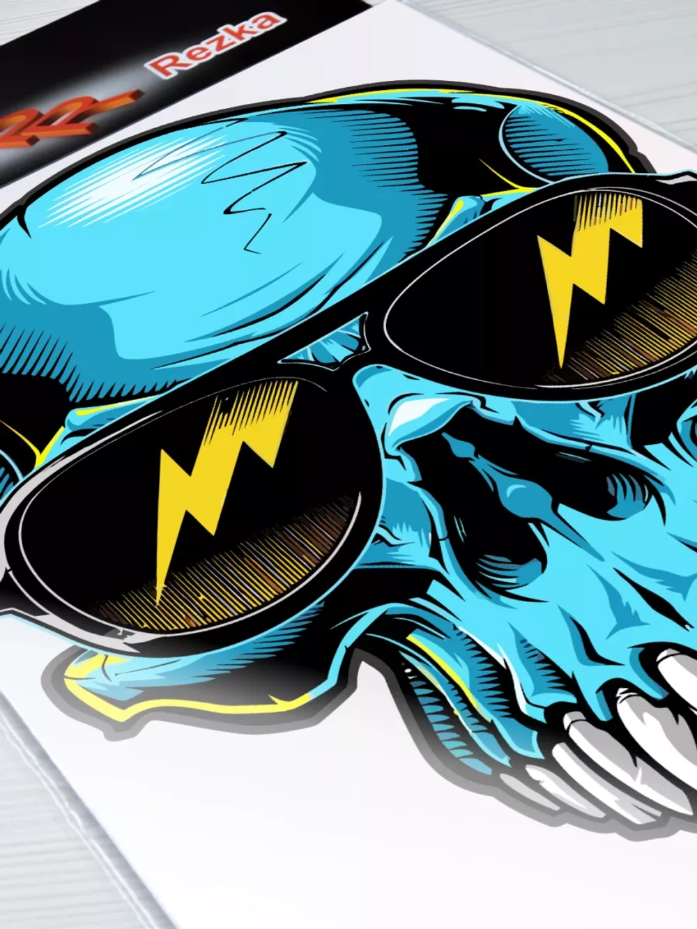 Наклейка - Череп в очках