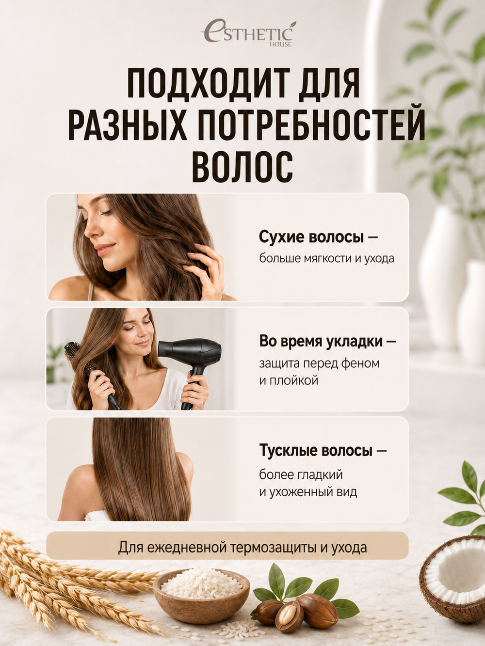 [ESTHETIC HOUSE] Сыворотка для волос ТЕРМОЗАЩИТА CP-1 Bright Complex Heat Protection Serum, 120мл
