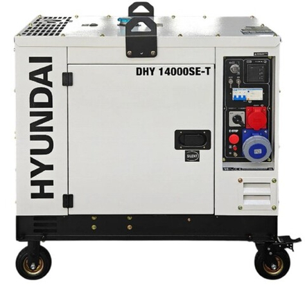 Электростанция дизельная с воздушным охлаждением HYUNDAI DHY 14000SE-T в кожухе