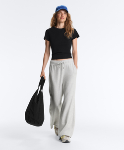 Oysho Футболка Rib Fit из смесового хлопка, черный