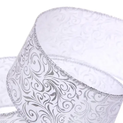 Лента для декорирования «Торжество» 6,3 см, 2,7 м, Серебро