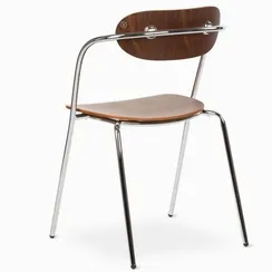 Обеденный стул Birk, орех, ножки хром