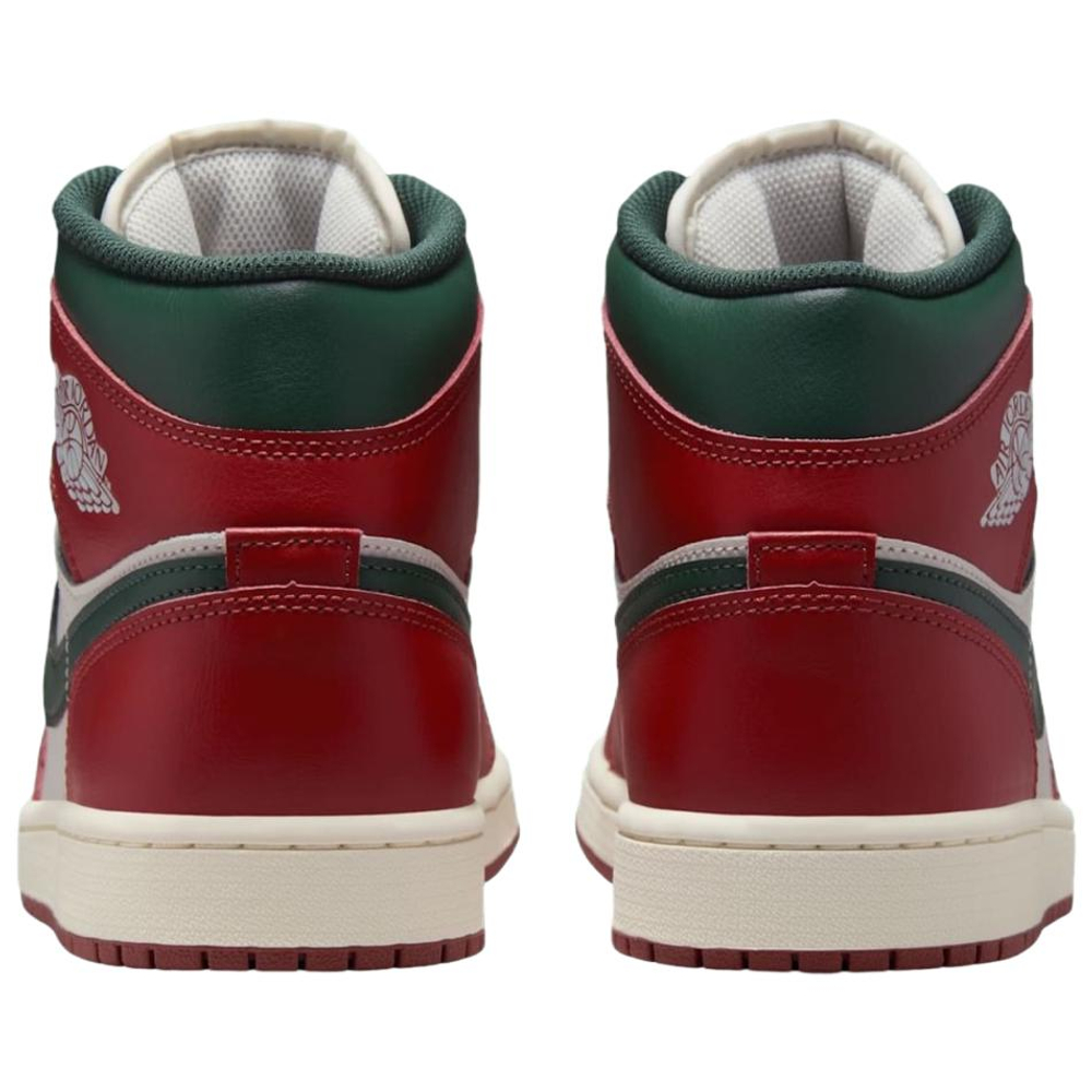 Jordan Air Jordan 1 Cushioning Mid top Vintage Basketball Shoes Unisex Red White