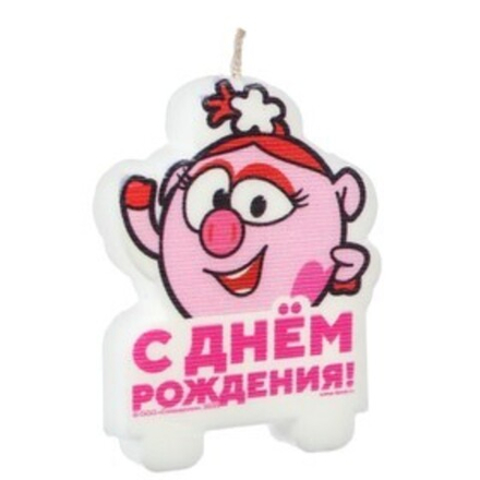Свеча в торт "С Днем Рождения!", Смешарики, 4,9х6,9 см   9714013