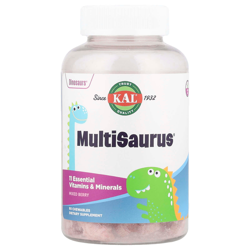 KAL, MultiSaurus®, ягодное ассорти, 90 жевательных таблеток
