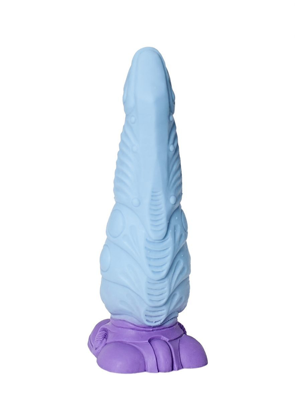 Голубой фантазийный фаллоимитатор "Снежный дракон" - 28,5 см.