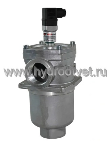 WKRFBN/HC110DC10D1.X/-L24 AL - Сливной фильтр гидравлический одинарный модели RF с алюминиевым корпусом тонкость фильтрации 10 мкм, типоразмер 110, вид присоединения: резьба G3/4, материал корпуса - алюминий, рабочее давление до 25 бар, визуально-электрический (лампа с напряжением 24В) индикатор загрязнения