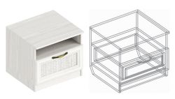 МС Спальный гарнитур "Александрия" №2 (бодега светлая), ЛДСП/МДФ/Кожа, Велес