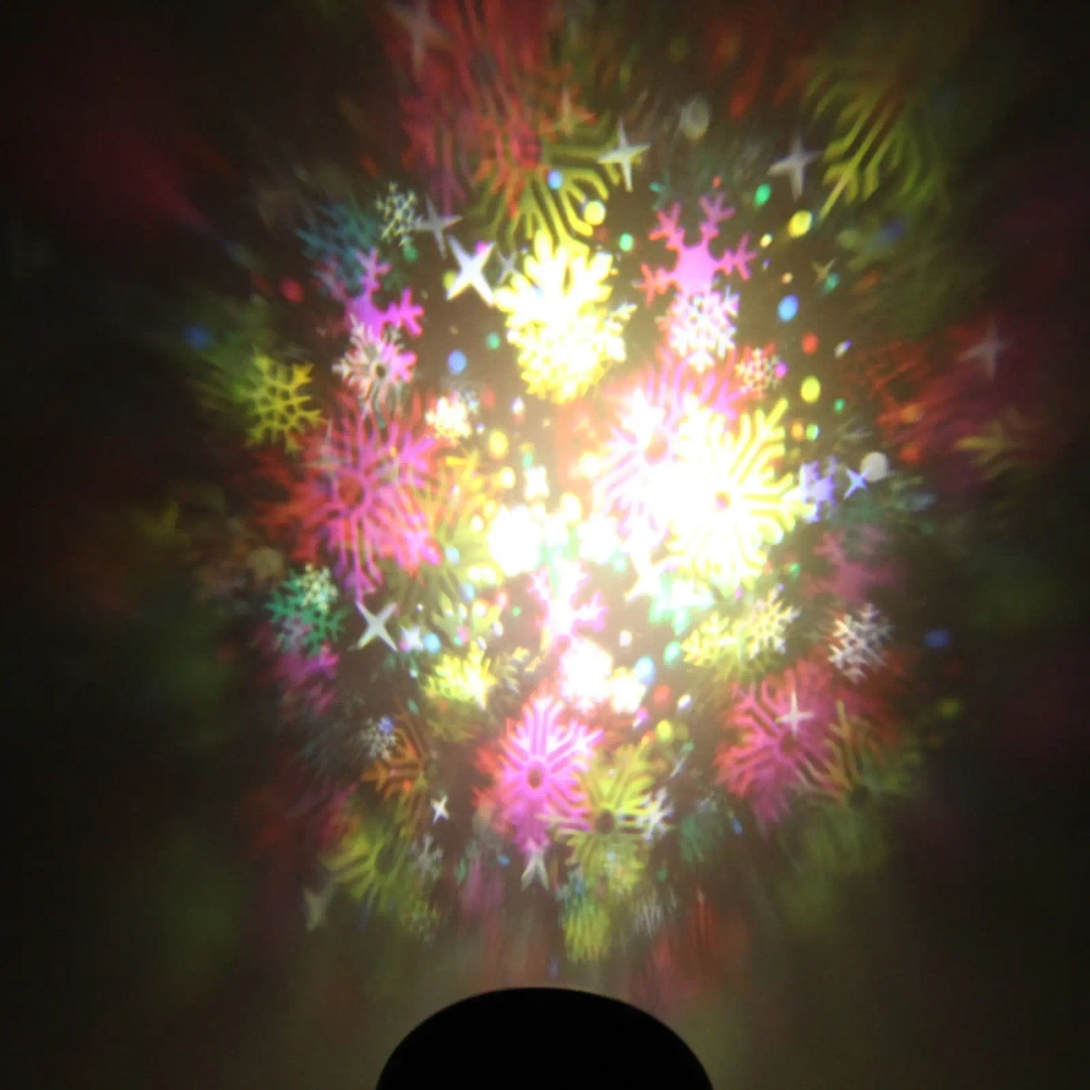 Диско-шар для дома «Хоровод снежинок», авторежим, 220V (цветные снежинки) (220V)