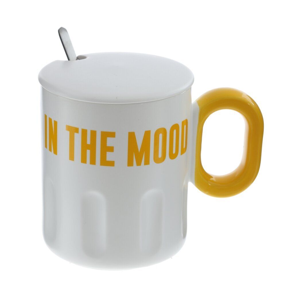 GAEM Кружка с крышкой и ложкой, 350 мл, L13 W9 H11 см, 4в.