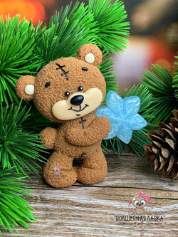 Силиконовая форма Мишка со снежинкой