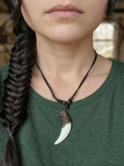 Амулет подвеска оберег Волчий Клык Зуб Волка талисман на шею