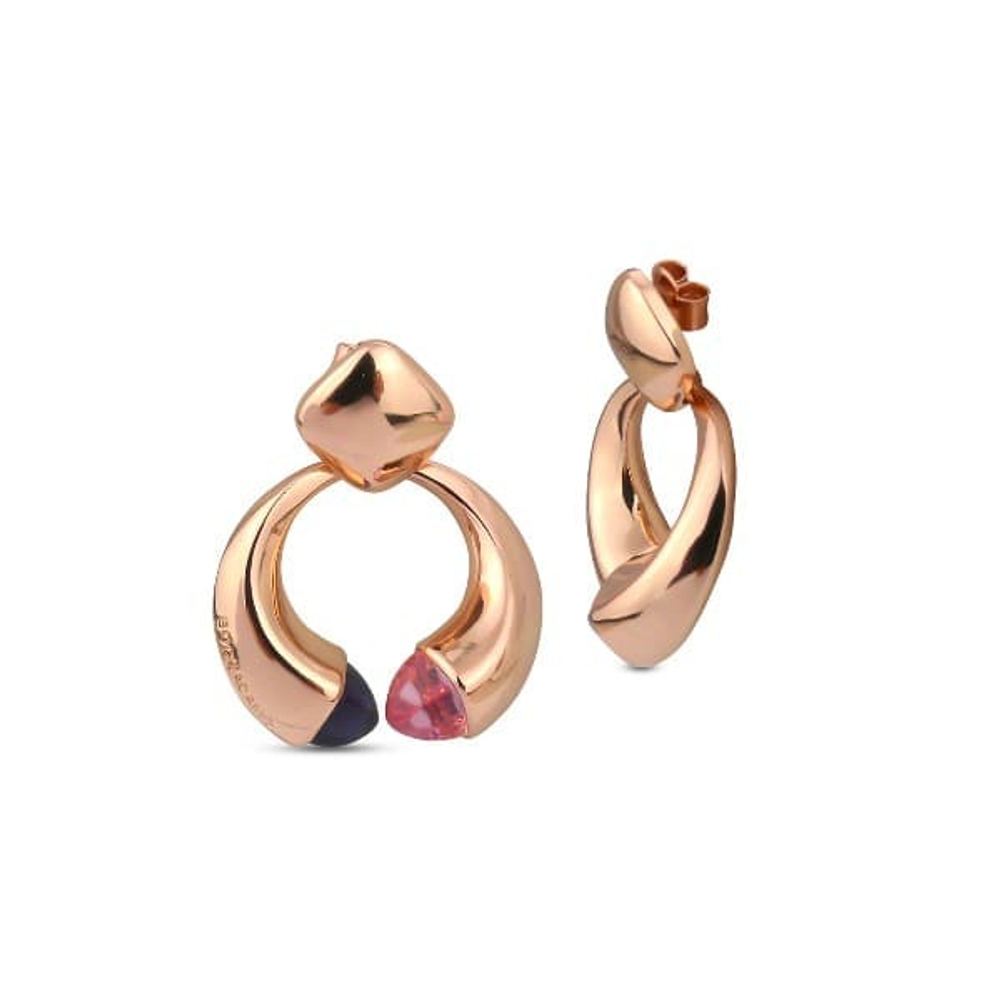 Серьги Boccadamo Caleida KOR024RP V/R/RG с кристаллами Swarovski, покрытием золотом