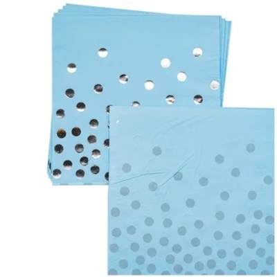 Салфетки Горошек серебряный 33см 6шт