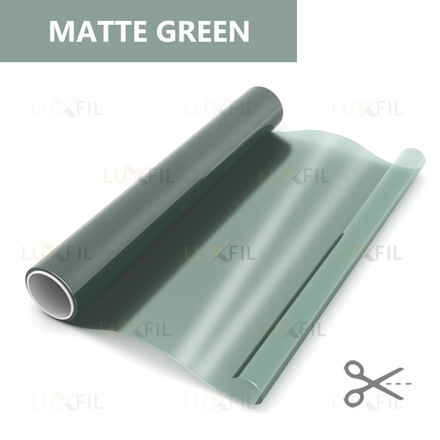 Пленка для окон декоративная MATTE GREEN LUXFIL, на отрез (ширина рулона 1,524 м.)
