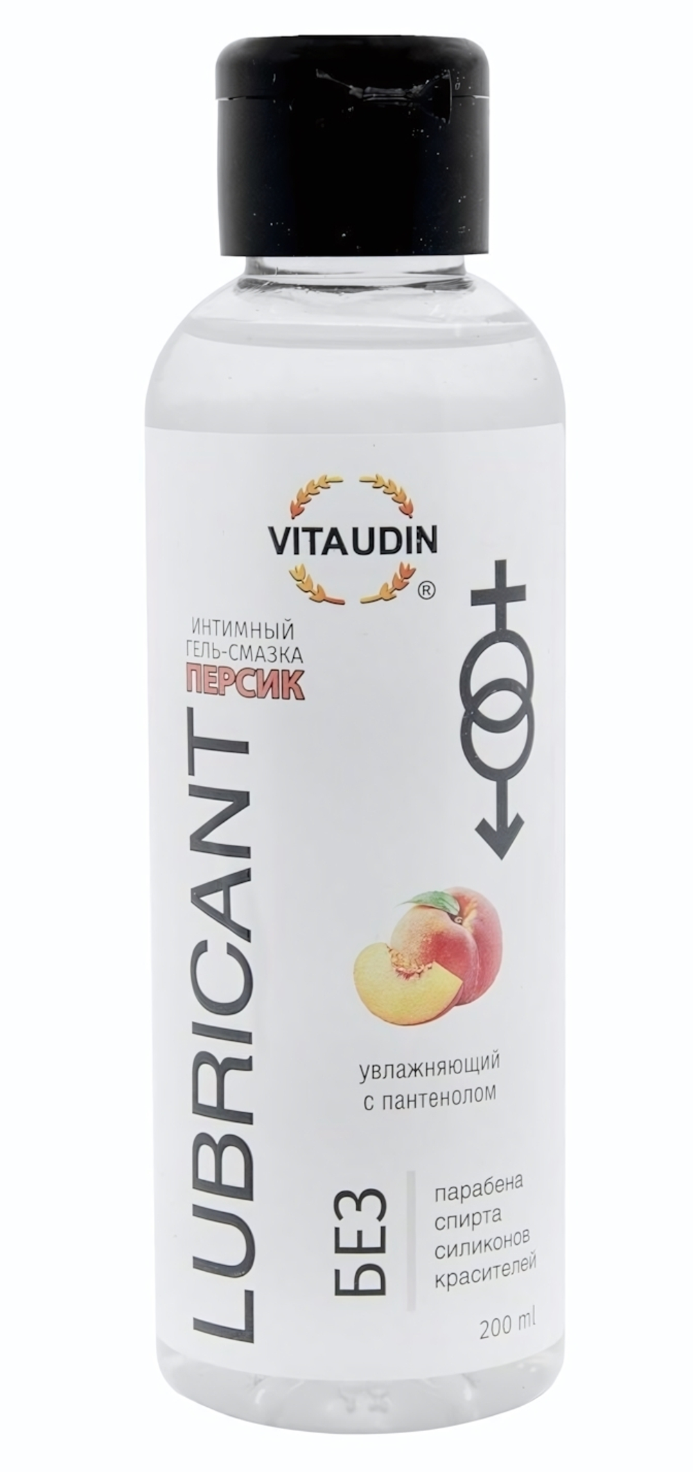 Интимный гель-смазка на водной основе VITA UDIN с ароматом персика - 200 мл.