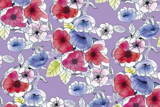 Бумага глянцевая 70*100см Цветы акварель /1 лист