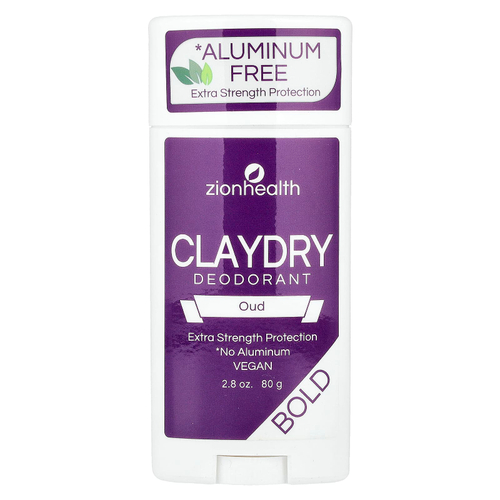 Zion Health, Bold, дезодорант ClayDry, уд, 80 г (2,8 унции)