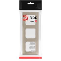 Рамка для розеток и выключателей ЭРА Серия 12 12-5203-04 на 3 поста, Классик, шампань
