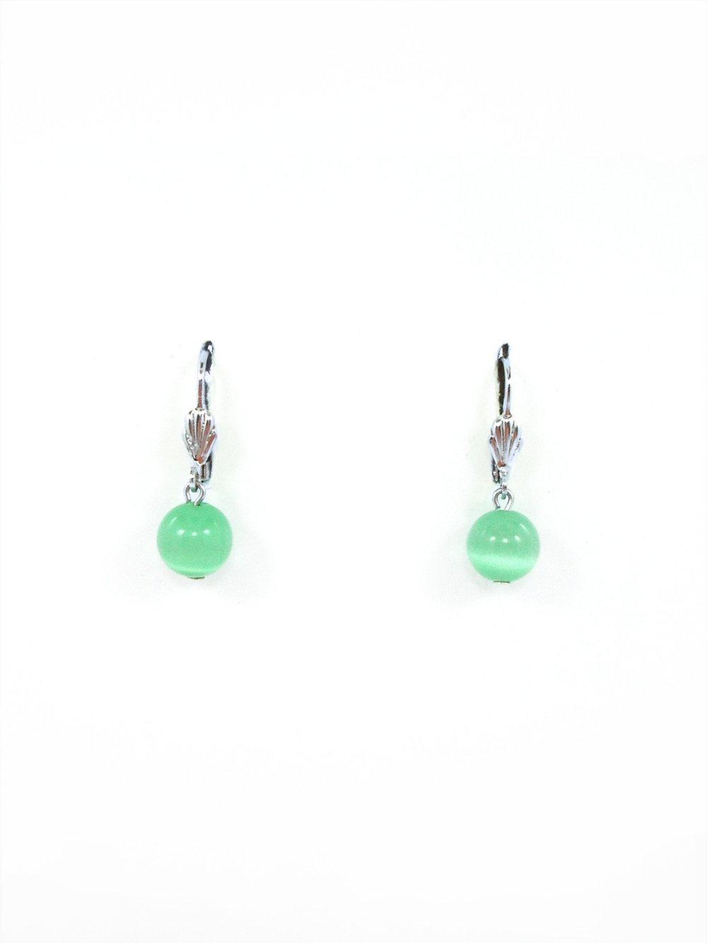 Серьги из кошачьего глаза kgse001-zel10