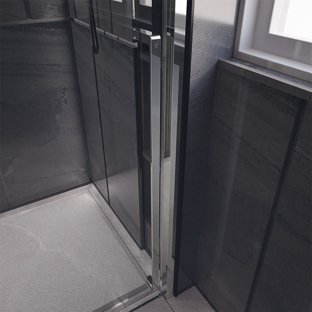 Душевая дверь Veconi Premium Trento PTD-30CH, 1400х2000, хром, стекло прозрачное