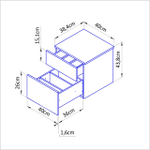 Комод 40х38х44, Оланд, с ящиками, для вещей и одежды, тумба прикроватная, белый, Dipriz