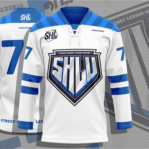 Хоккейная майка джерси белая команды Street Hockey League United на заказ, гостевая